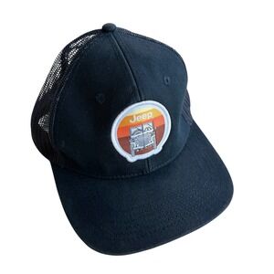 Jeep hat unisex one size navy Sunset cap trucker flat bill snap closure‎ patch